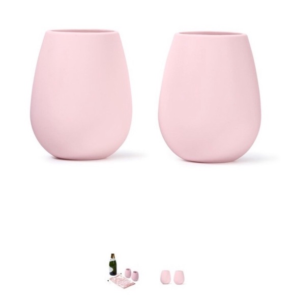 Set of 2 brand new pink silicone wine glasses - Picture 3 of 4